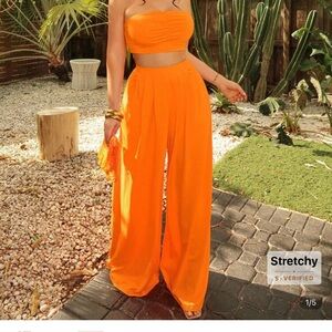 SHEIN Orange Wide Leg Jumpsuit with Vibrant Style